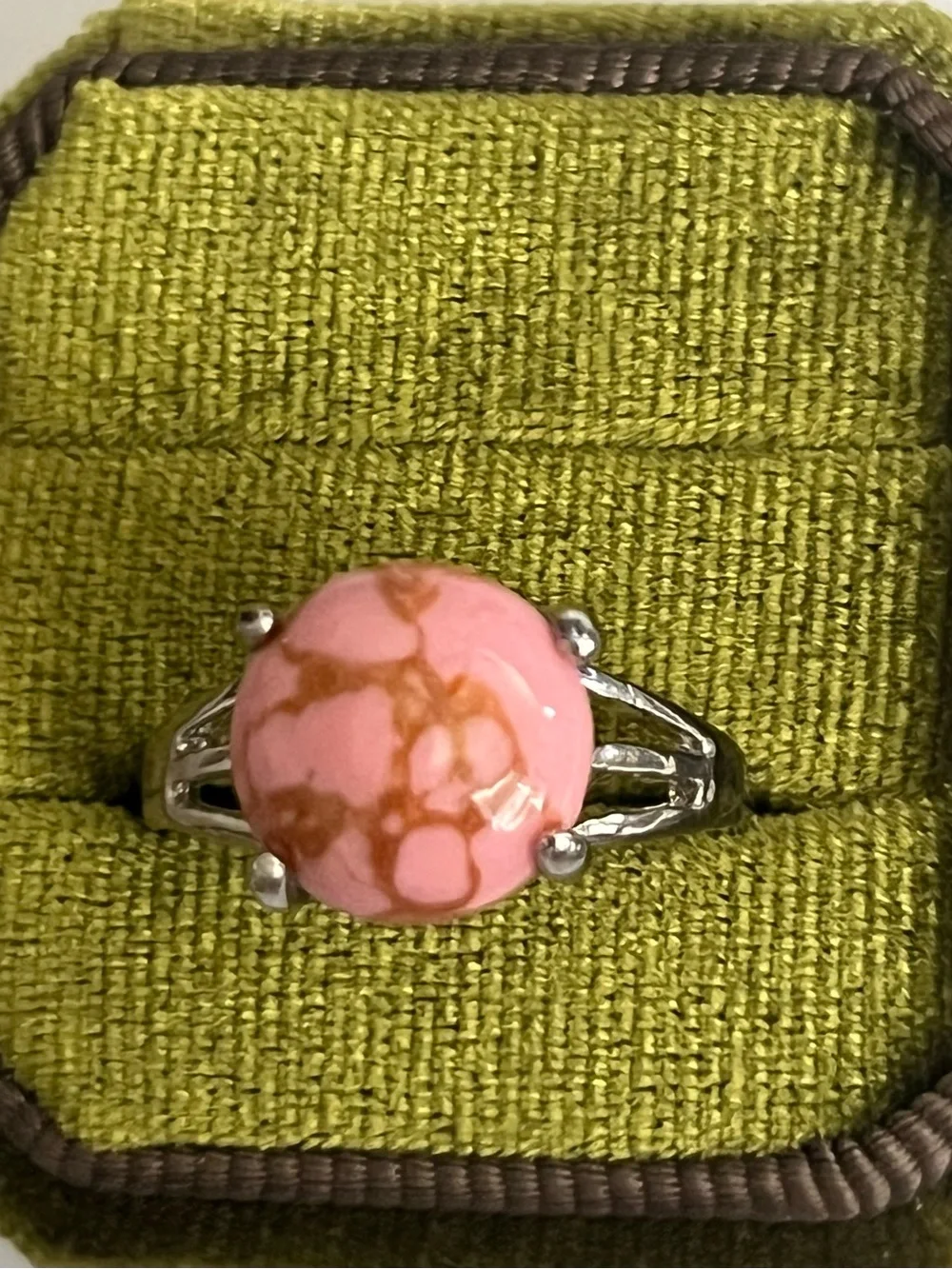 Elegant/Classic Titanium Steel Rose Marble Design Ring Size 9 NWT